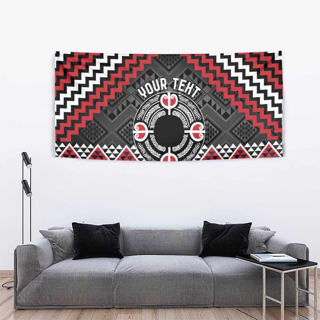 Personalised Aotearoa Niho Taniwha Motif Tapestry Red Style