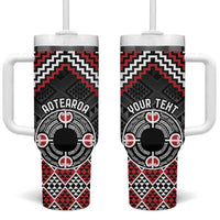 Personalised Aotearoa Niho Taniwha Motif Tumbler With Handle Red Style