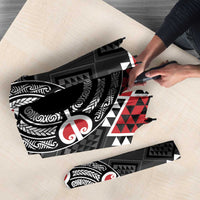 Personalised Aotearoa Niho Taniwha Motif Umbrella Red Style - Polynesian Pride