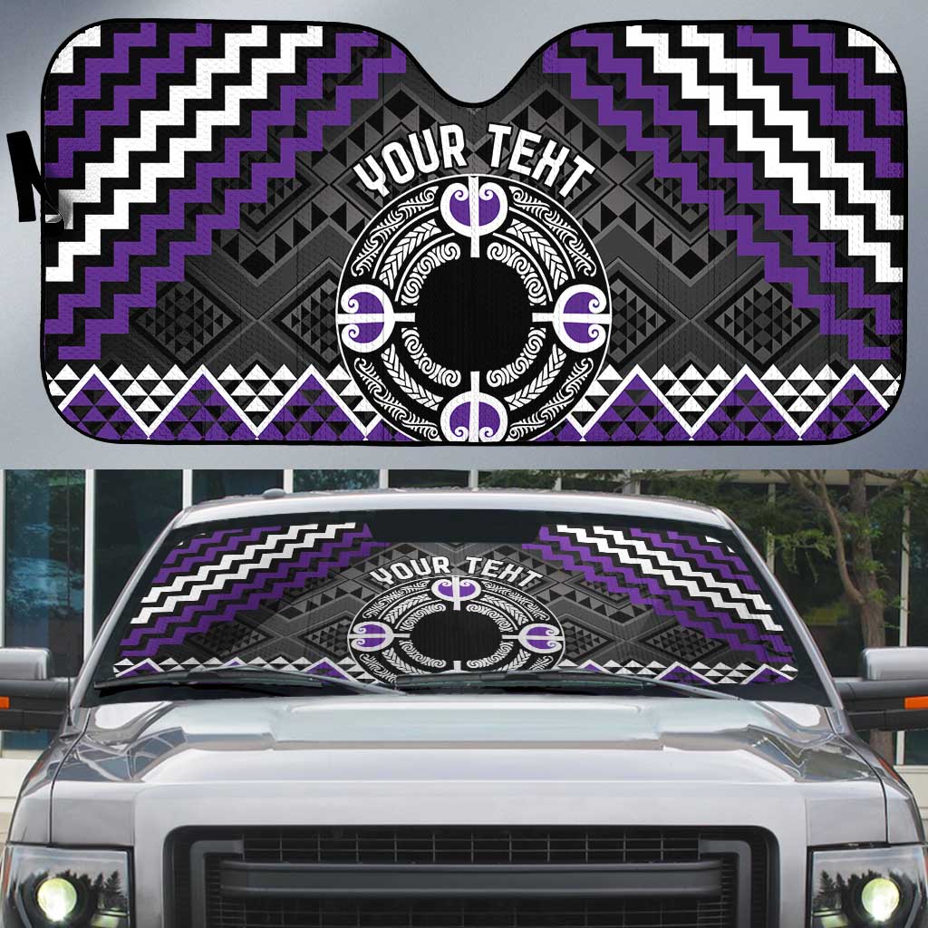 Personalised Aotearoa Niho Taniwha Motif Auto Sun Shade Violet Style LT9 Violet - Polynesian Pride