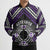 Personalised Aotearoa Niho Taniwha Motif Bomber Puffer Jacket Violet Style - Polynesian Pride
