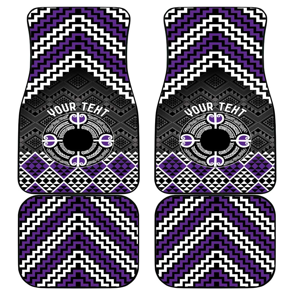 Personalised Aotearoa Niho Taniwha Motif Car Mats Violet Style
