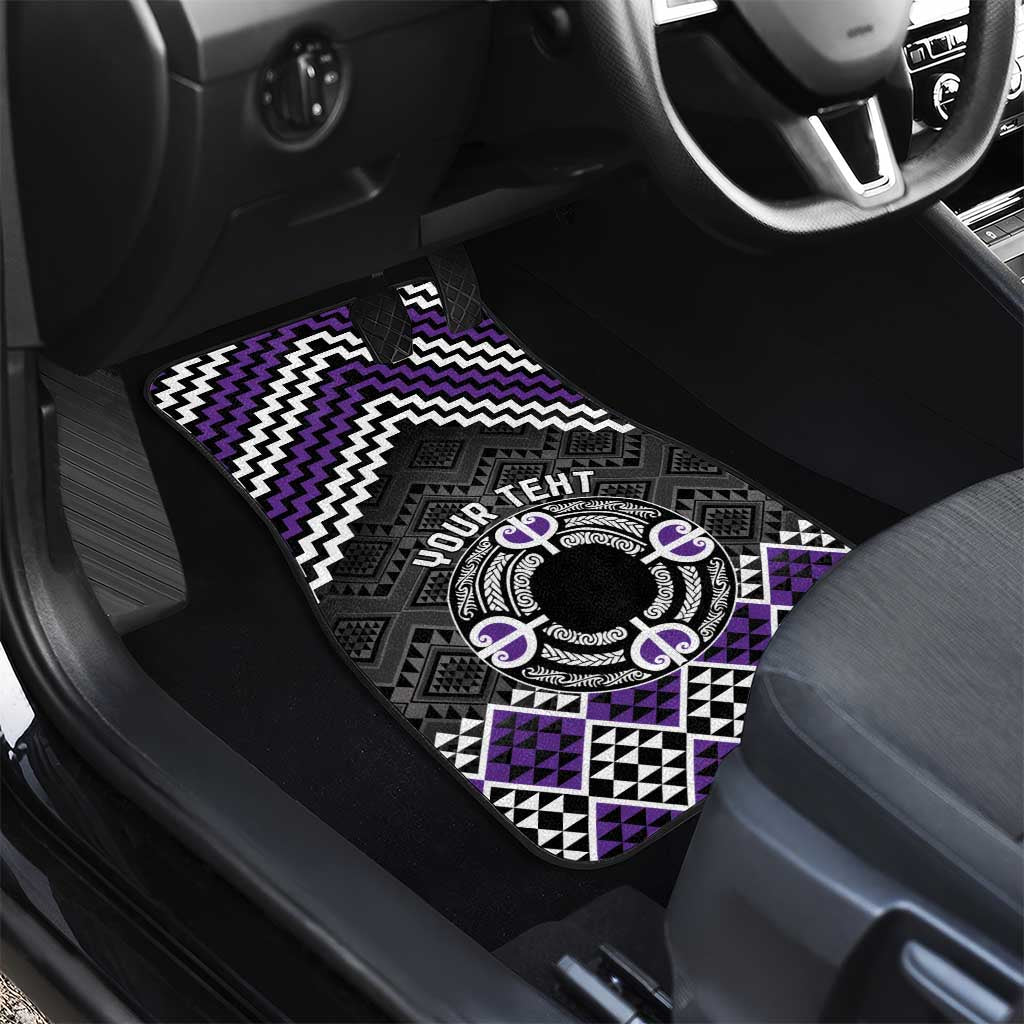 Personalised Aotearoa Niho Taniwha Motif Car Mats Violet Style
