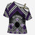 Personalised Aotearoa Niho Taniwha Motif Cross Shoulder Shirt Violet Style - Polynesian Pride