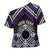 Personalised Aotearoa Niho Taniwha Motif Cross Shoulder Shirt Violet Style - Polynesian Pride