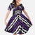 Personalised Aotearoa Niho Taniwha Motif Family Matching Mermaid Dress and Hawaiian Shirt Violet Style