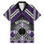 Personalised Aotearoa Niho Taniwha Motif Family Matching Mermaid Dress and Hawaiian Shirt Violet Style