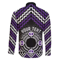 Personalised Aotearoa Niho Taniwha Motif Family Matching Mermaid Dress and Hawaiian Shirt Violet Style