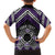 Personalised Aotearoa Niho Taniwha Motif Family Matching Tank Maxi Dress and Hawaiian Shirt Violet Style