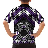 Personalised Aotearoa Niho Taniwha Motif Kid Hawaiian Shirt Violet Style