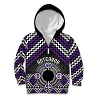 Personalised Aotearoa Niho Taniwha Motif Kid Hoodie Violet Style