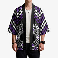 Personalised Aotearoa Niho Taniwha Motif Kimono Violet Style - Polynesian Pride