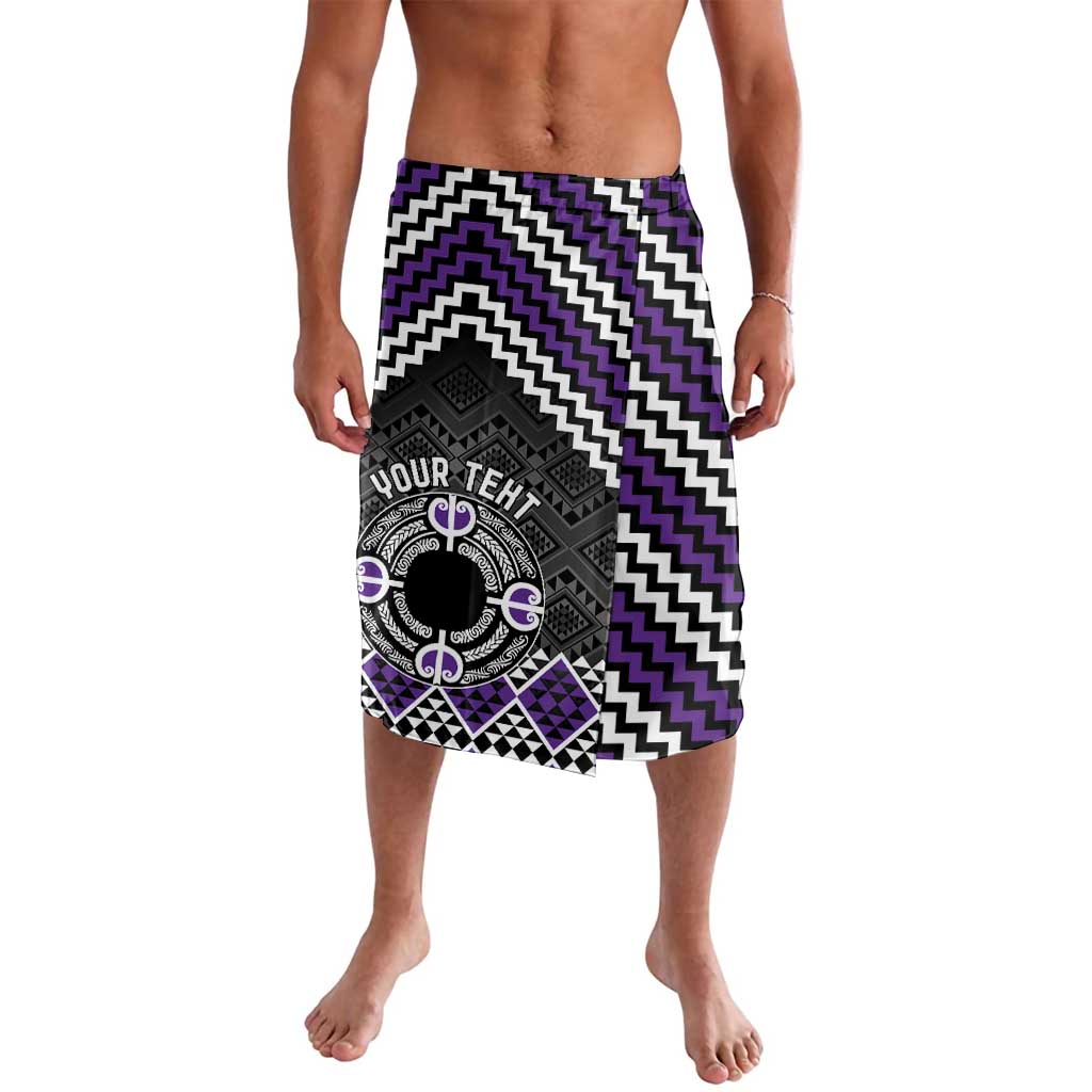 Personalised Aotearoa Niho Taniwha Motif Lavalava Violet Style