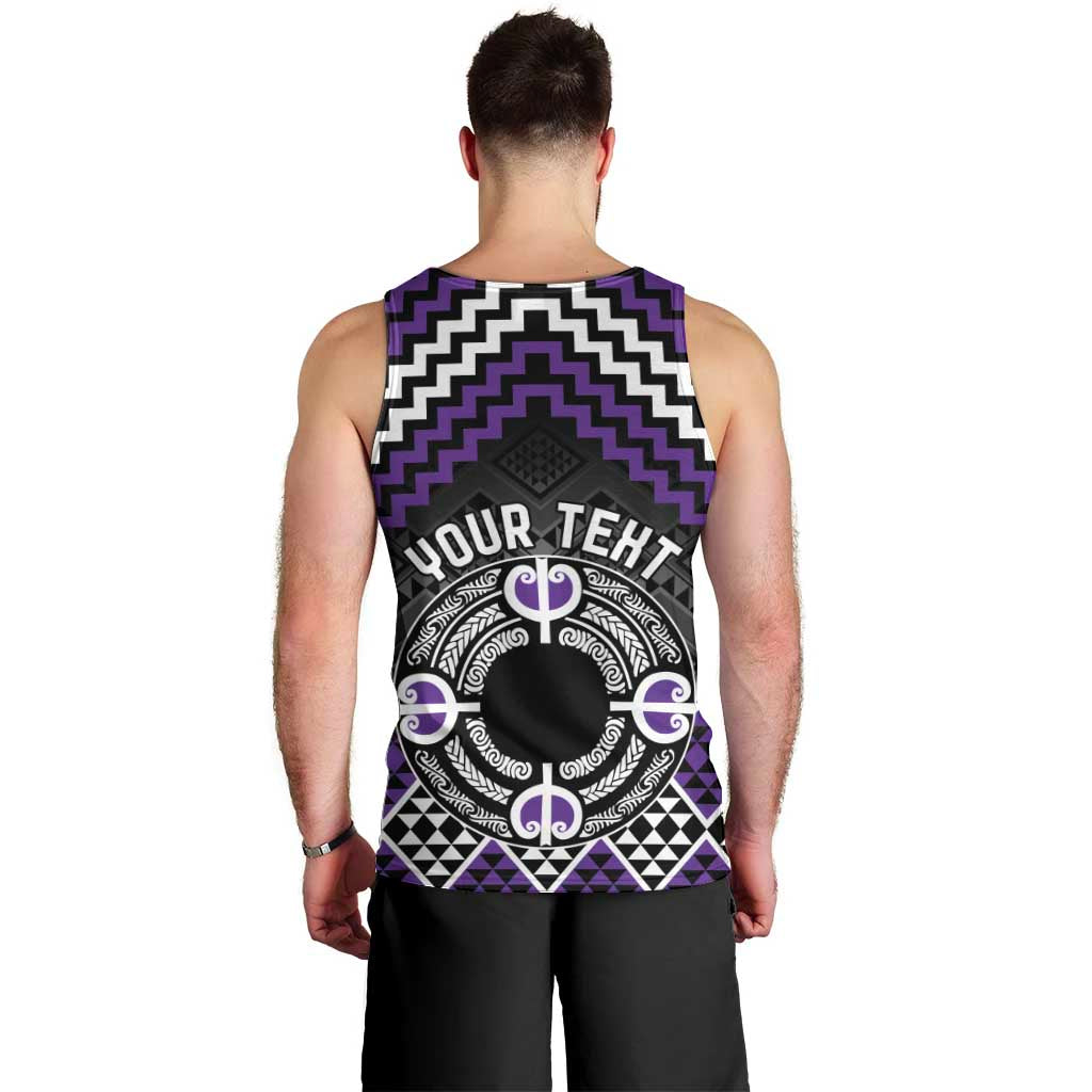Personalised Aotearoa Niho Taniwha Motif Men Tank Top Violet Style
