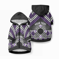 Personalised Aotearoa Niho Taniwha Motif Pet Hoodie Violet Style LT9 Zip-up Violet - Polynesian Pride