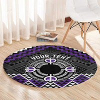 Personalised Aotearoa Niho Taniwha Motif Round Carpet Violet Style