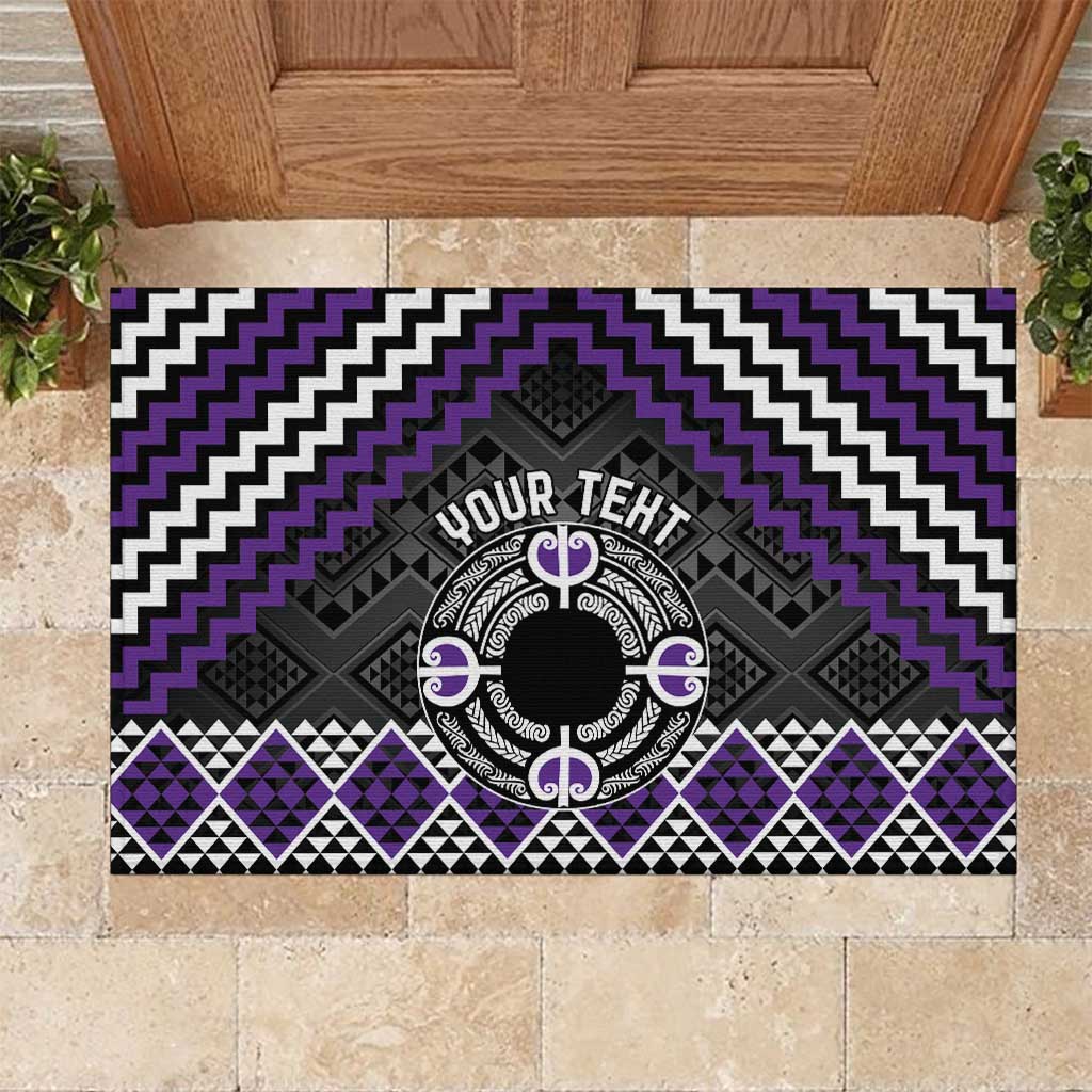 Personalised Aotearoa Niho Taniwha Motif Rubber Doormat Violet Style