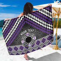 Personalised Aotearoa Niho Taniwha Motif Sarong Violet Style