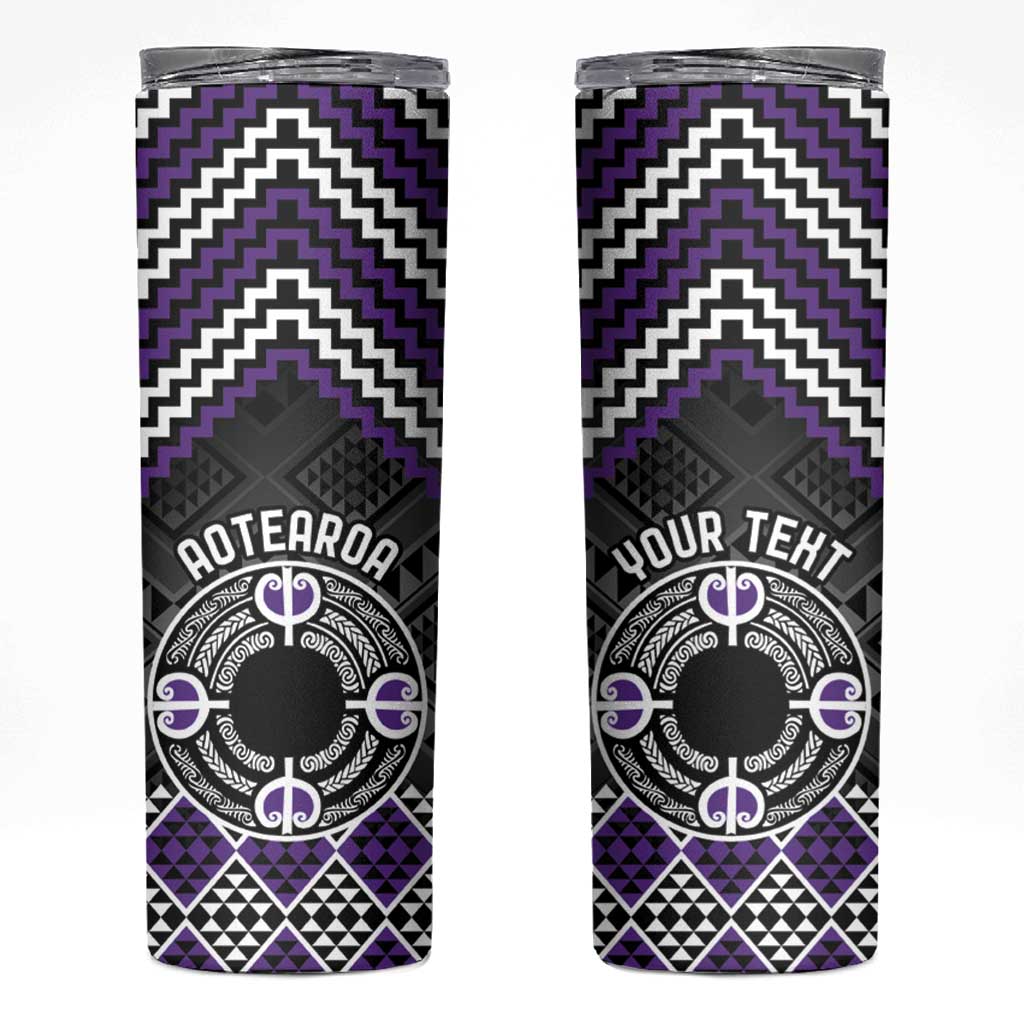 Personalised Aotearoa Niho Taniwha Motif Skinny Tumbler Violet Style