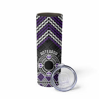 Personalised Aotearoa Niho Taniwha Motif Skinny Tumbler Violet Style LT9 - Polynesian Pride