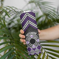 Personalised Aotearoa Niho Taniwha Motif Skinny Tumbler Violet Style LT9 - Polynesian Pride