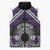 Personalised Aotearoa Niho Taniwha Motif Sleeveless Puffer Jacket Violet Style - Polynesian Pride