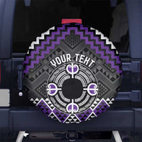 Personalised Aotearoa Niho Taniwha Motif Spare Tire Cover Violet Style