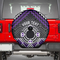 Personalised Aotearoa Niho Taniwha Motif Spare Tire Cover Violet Style