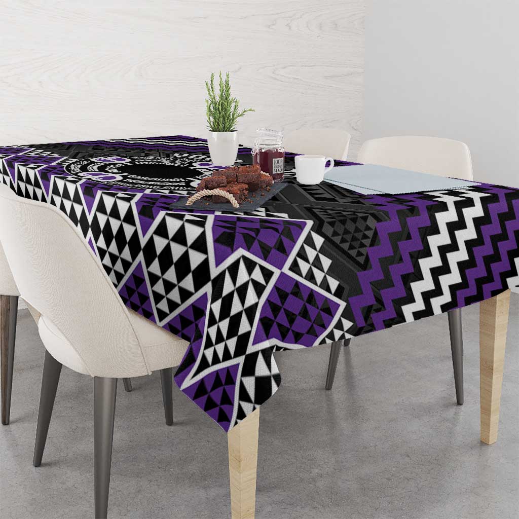 Personalised Aotearoa Niho Taniwha Motif Tablecloth Violet Style