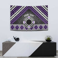 Personalised Aotearoa Niho Taniwha Motif Tapestry Violet Style
