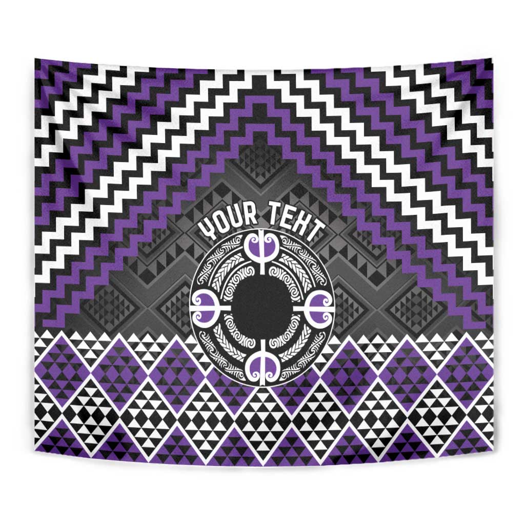 Personalised Aotearoa Niho Taniwha Motif Tapestry Violet Style