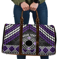 Personalised Aotearoa Niho Taniwha Motif Travel Bag Violet Style - Polynesian Pride