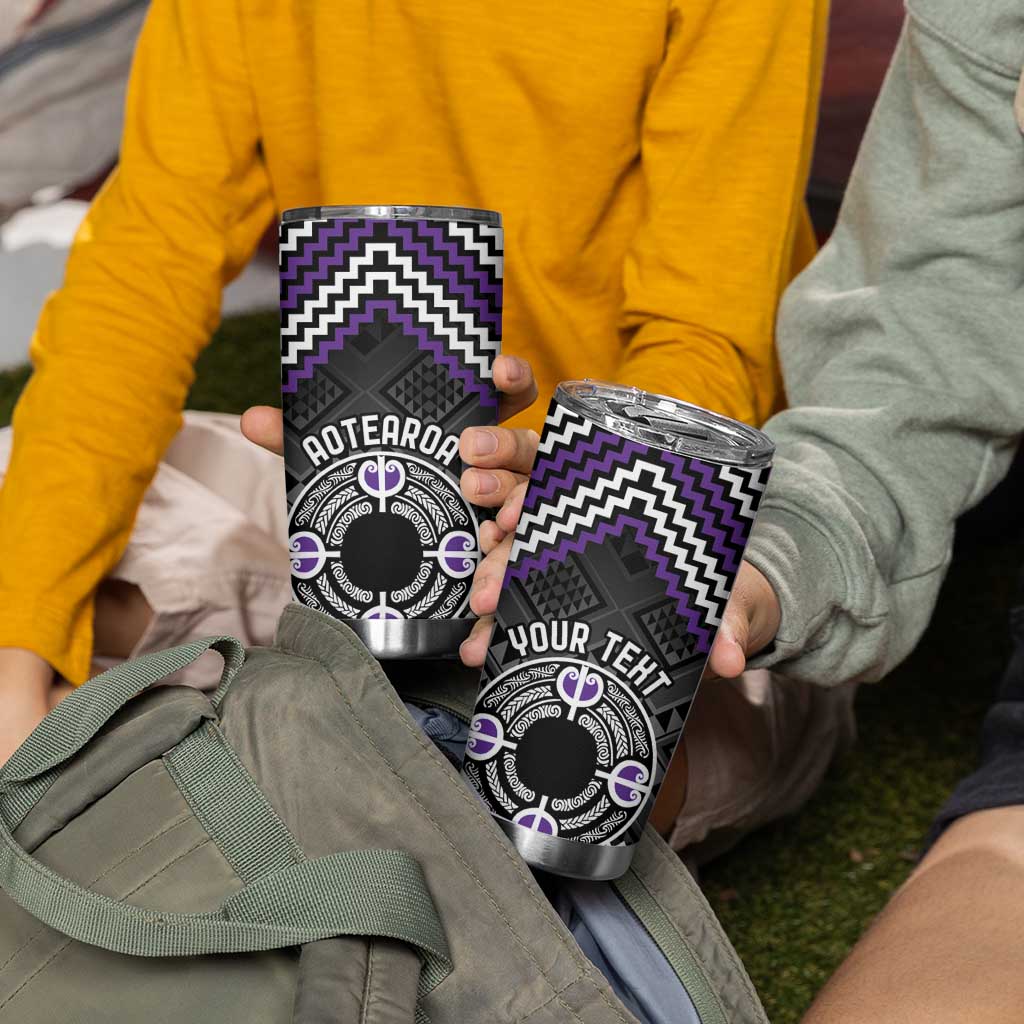 Personalised Aotearoa Niho Taniwha Motif Tumbler Cup Violet Style