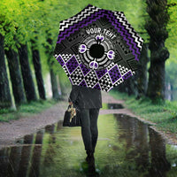 Personalised Aotearoa Niho Taniwha Motif Umbrella Violet Style - Polynesian Pride