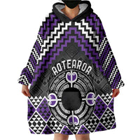 Personalised Aotearoa Niho Taniwha Motif Wearable Blanket Hoodie Violet Style
