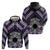 Personalised Aotearoa Niho Taniwha Motif Zip Hoodie Violet Style