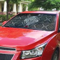 Black Aotearoa Taniko Motif Auto Sun Shade Vintage Maori New Zealand Tribal Art Pattern - Polynesian Pride