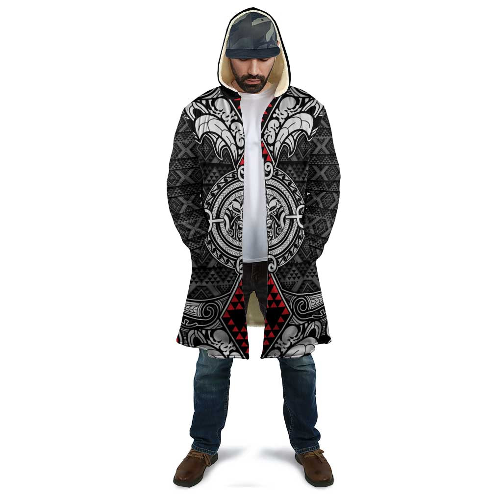 Black Aotearoa Taniko Motif Cloak Vintage Maori New Zealand Tribal Art Pattern - Polynesian Pride