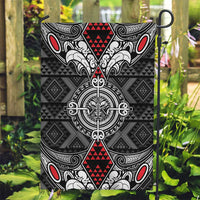 Black Aotearoa Taniko Motif Garden Flag Vintage Maori New Zealand Tribal Art Pattern