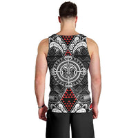 Black Aotearoa Tanilo Motif Men Tank Top Vintage Maori New Zealand Tribal Art Pattern