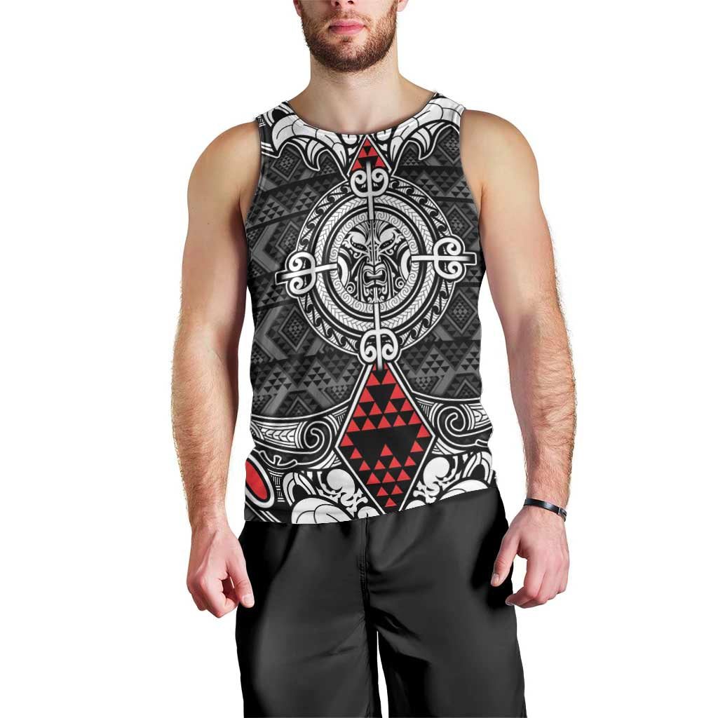 Black Aotearoa Tanilo Motif Men Tank Top Vintage Maori New Zealand Tribal Art Pattern