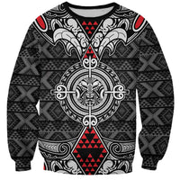 Black Aotearoa Tanilo Motif Sweatshirt Vintage Maori New Zealand Tribal Art Pattern