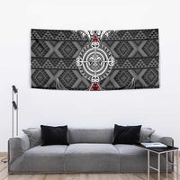 Black Aotearoa Taniko Motif Tapestry Vintage Maori New Zealand Tribal Art Pattern