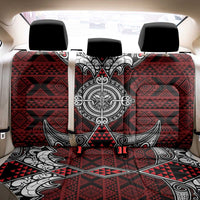 Red Aotearoa Taniko Motif Back Car Seat Cover Vintage Maori New Zealand Tribal Art Pattern