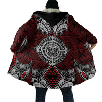 Red Aotearoa Taniko Motif Cloak Vintage Maori New Zealand Tribal Art Pattern - Polynesian Pride
