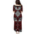 Red Aotearoa Tanilo Motif Puletasi Vintage Maori New Zealand Tribal Art Pattern