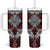 Red Aotearoa Taniko Motif Tumbler With Handle Vintage Maori New Zealand Tribal Art Pattern