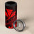 Kakau Polynesian Tribal Hawaiian Turtle 4 in 1 Can Cooler Tumbler with Kanaka Maoli Red