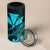 Kakau Polynesian Tribal Hawaiian Turtle 4 in 1 Can Cooler Tumbler with Kanaka Maoli Teal