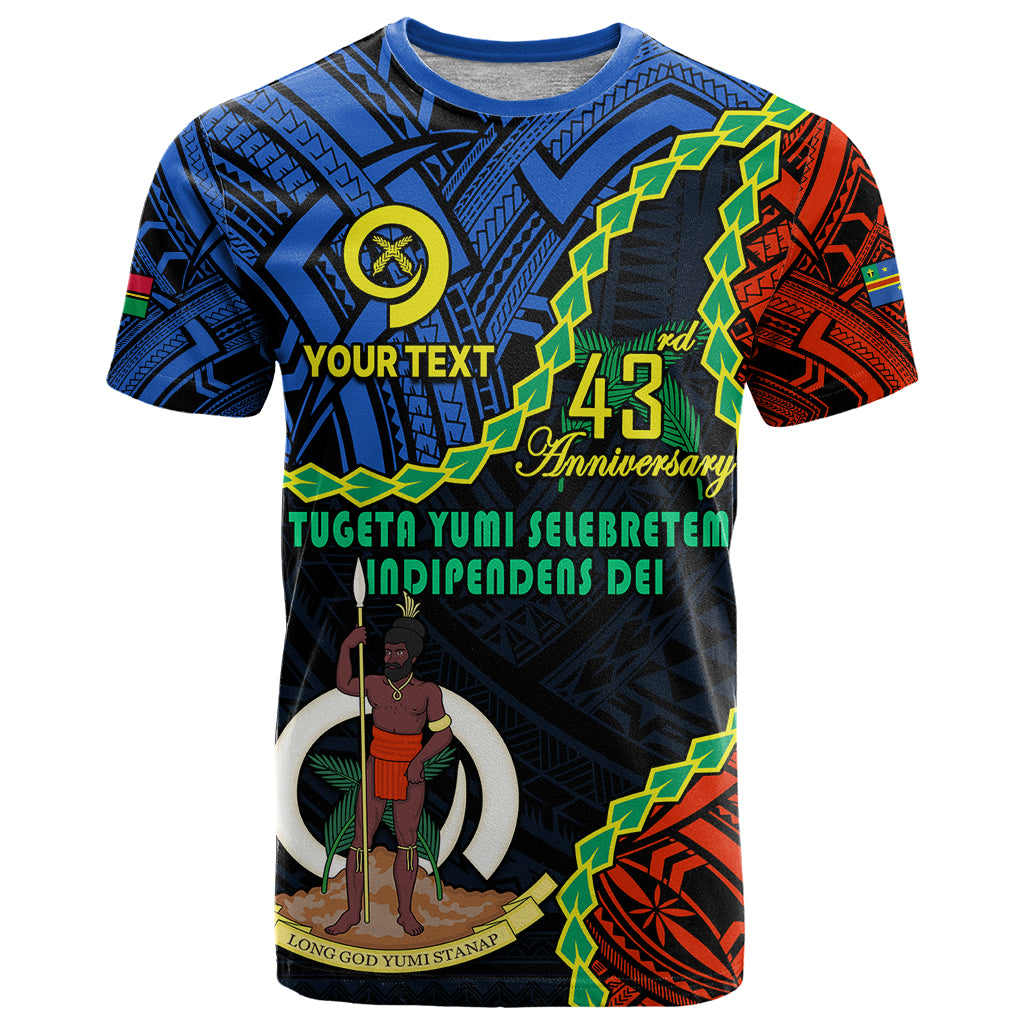Custom Tafea Province 43rd Anniversary Vanuatu T Shirt Tugeta Yumi Selebretem Indipendens Dei LT9 Blue - Polynesian Pride